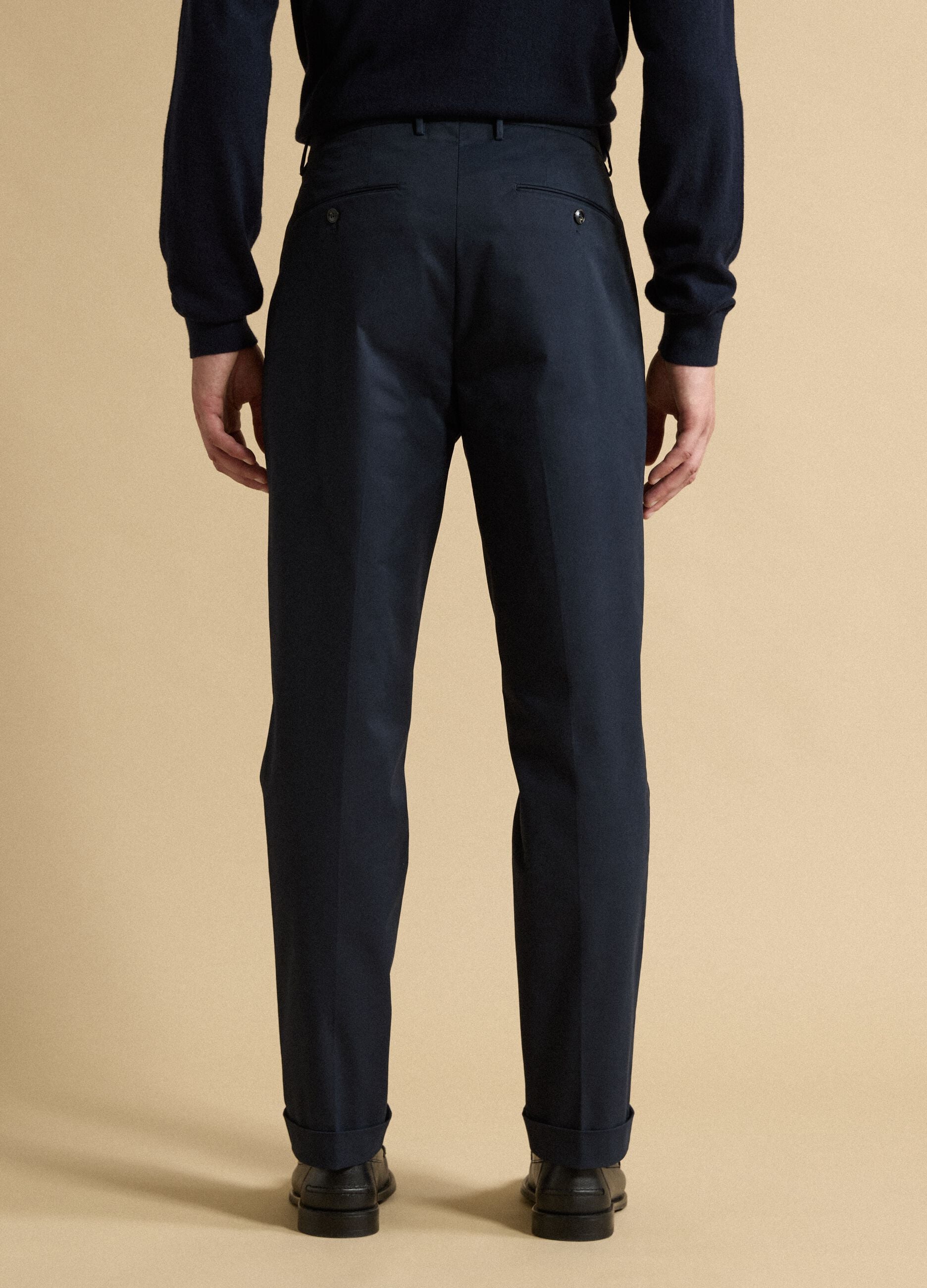Blue regular-fit stretch cotton twill chino trousers