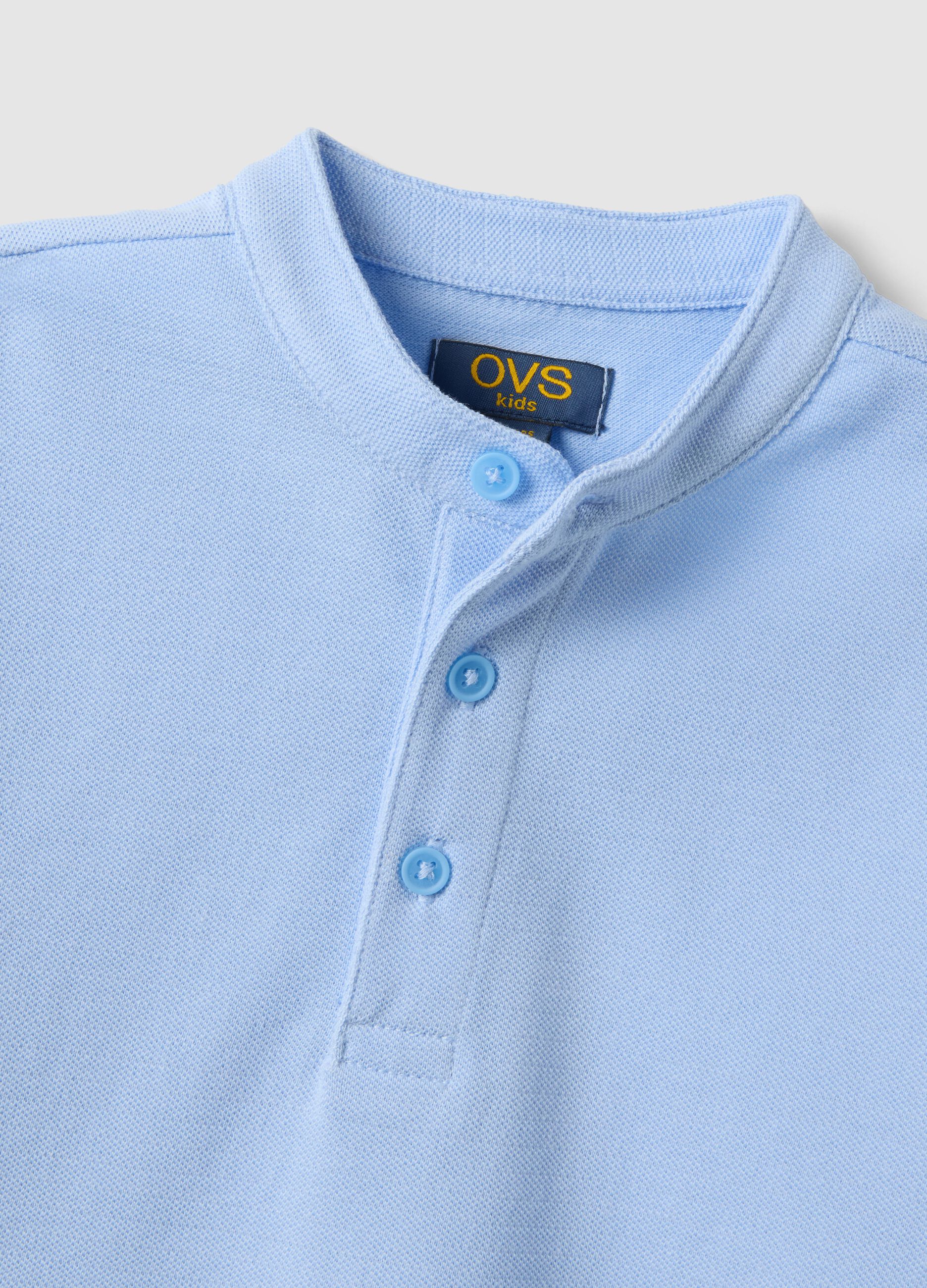 Regular fit blue cotton polo shirt for children