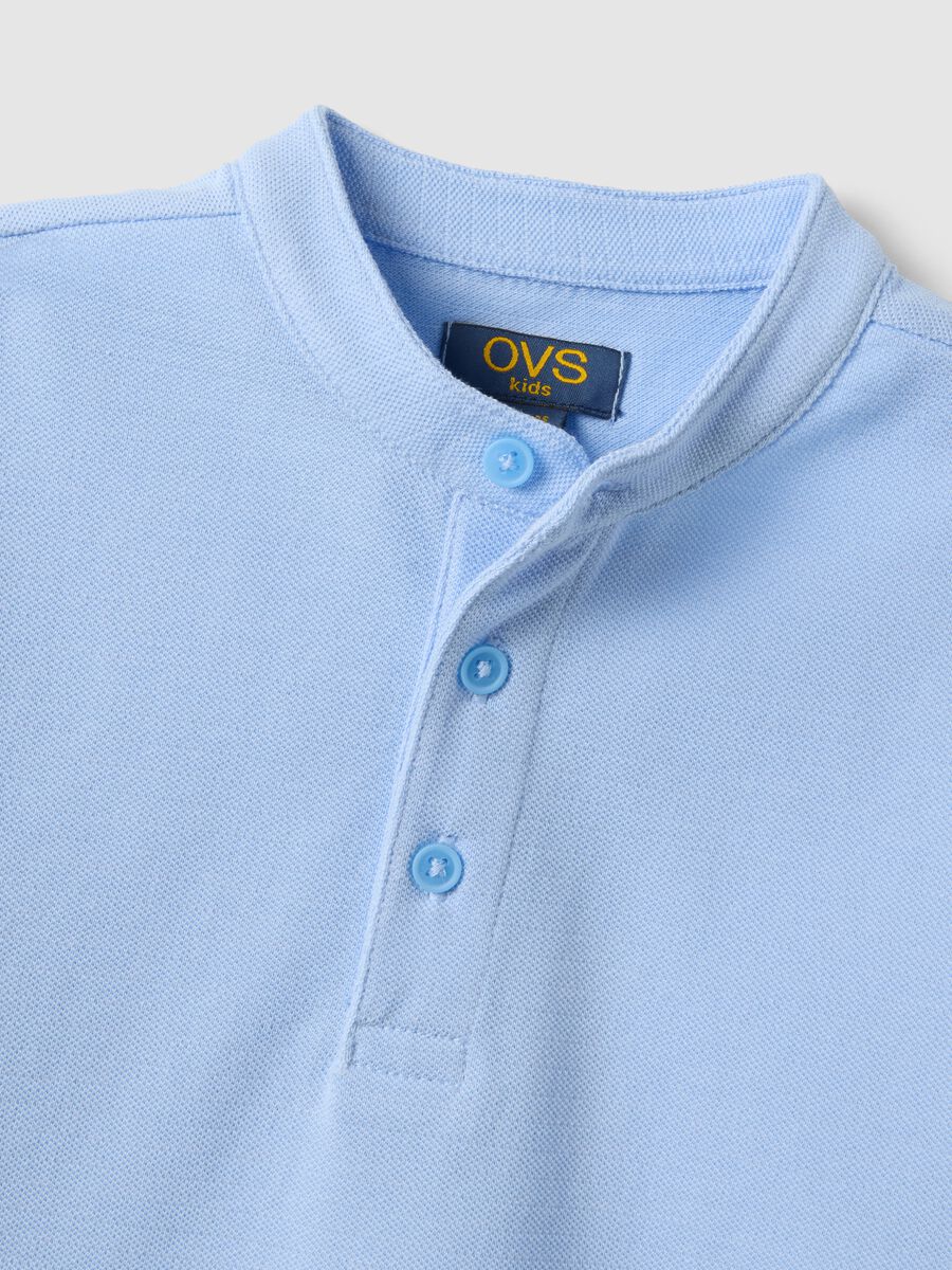 Polo in puro cotone azzurra da bambino regular fit_3
