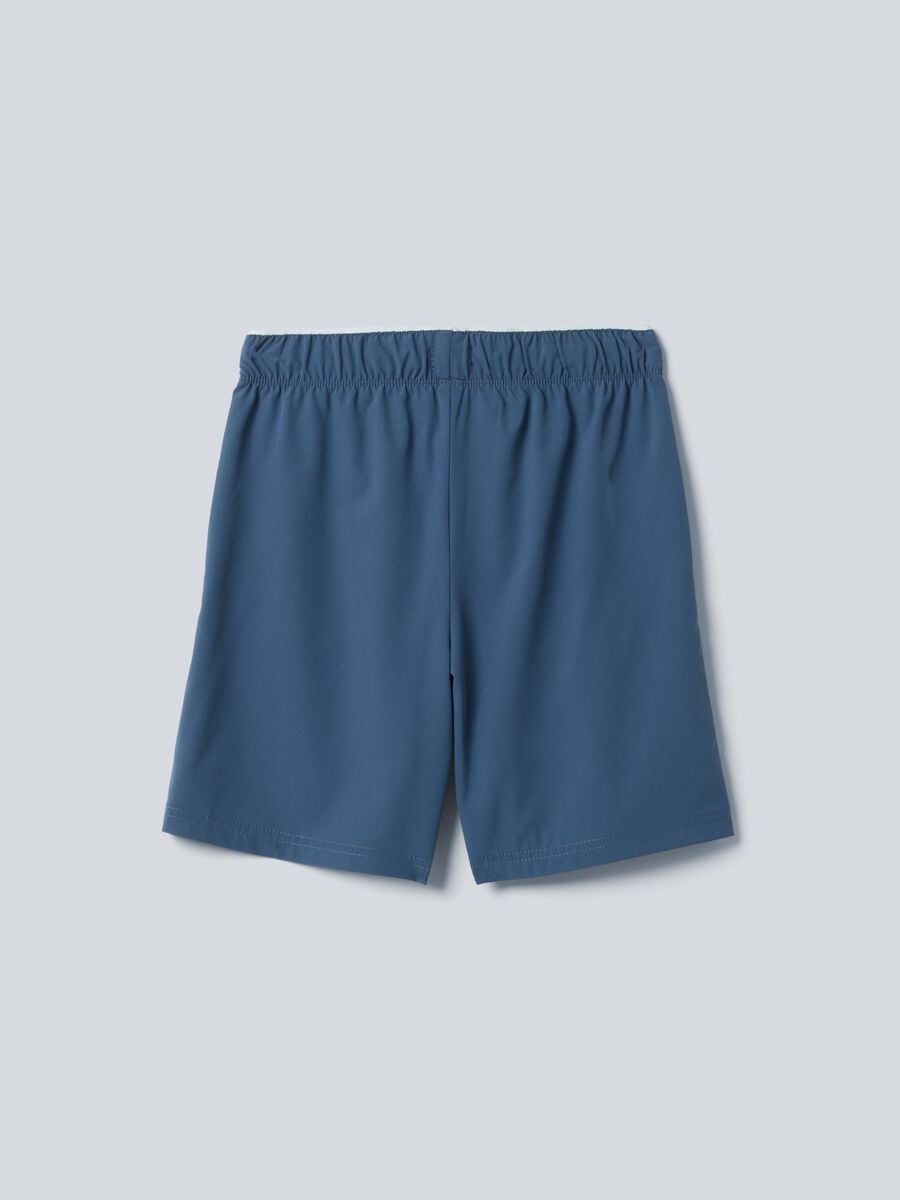 ALTAVIA COURT blue sports shorts in stretchy technical fabric for boys_4