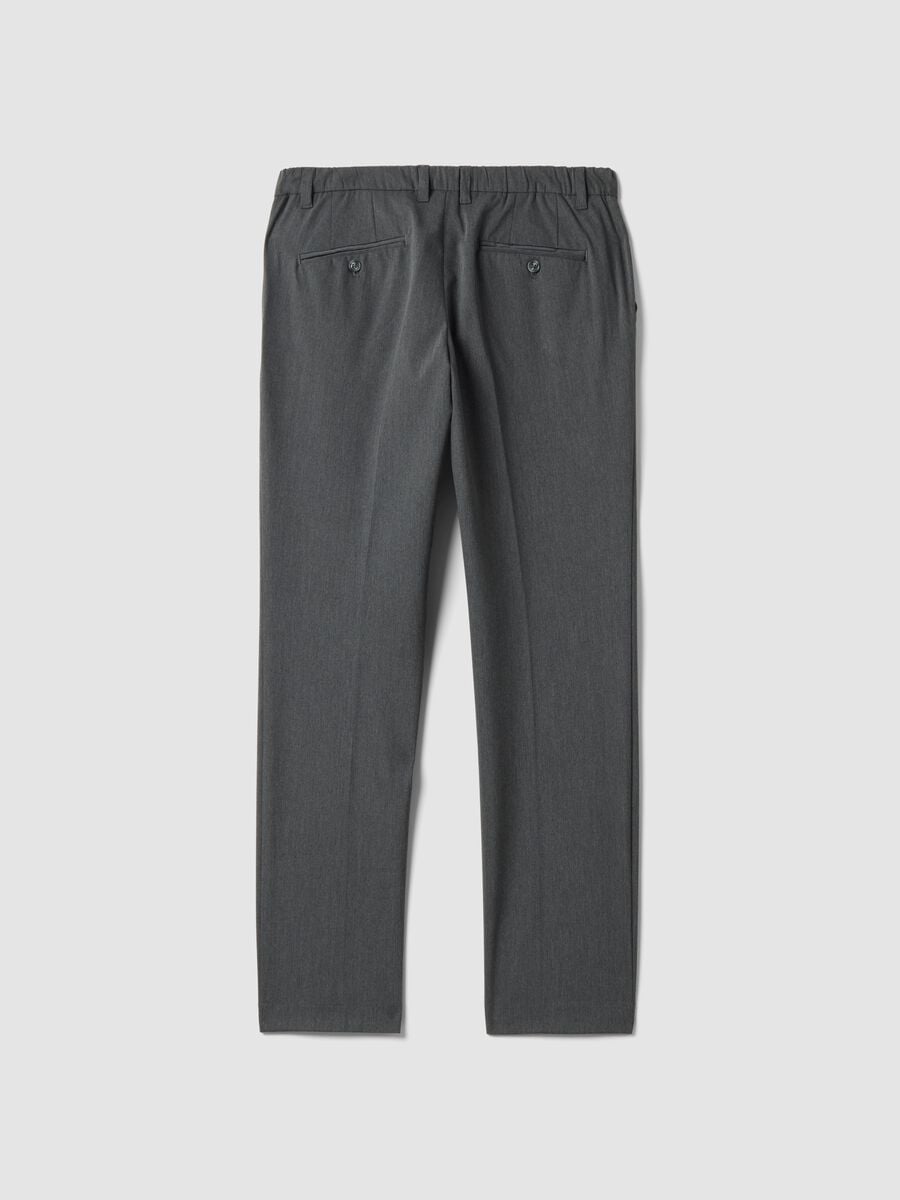 Pantaloni chino grigi in twill di viscosa elasticizzata slim fit_2