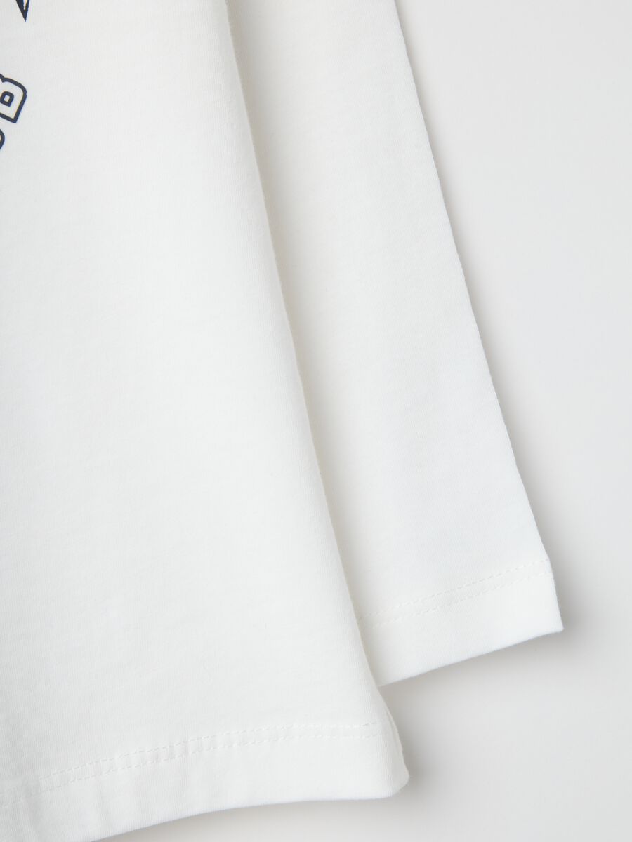 Children's white pure cotton oversized t-shirt with print_3