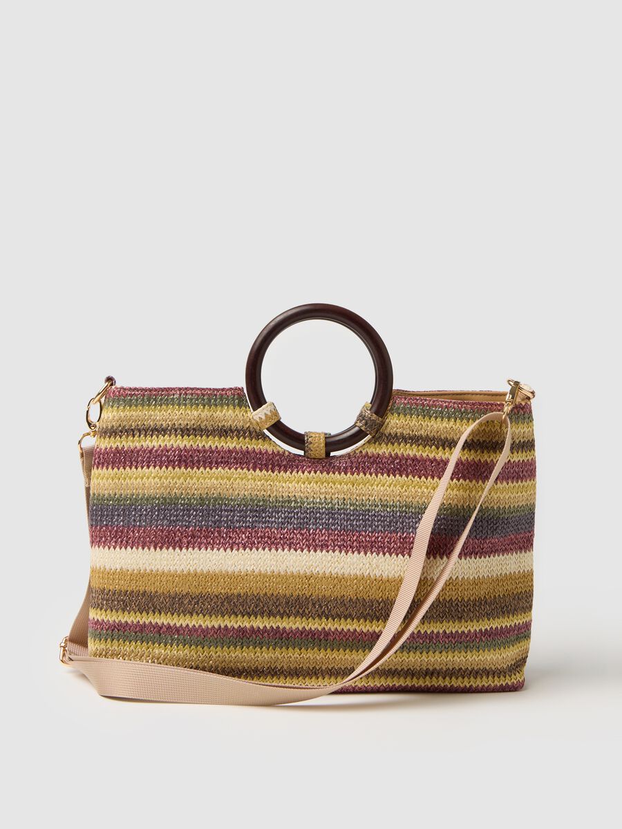Women's multicolour handbag with circular handle_1
