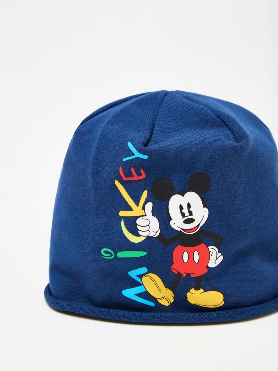 Organic cotton hat with Mickey Mouse print_0