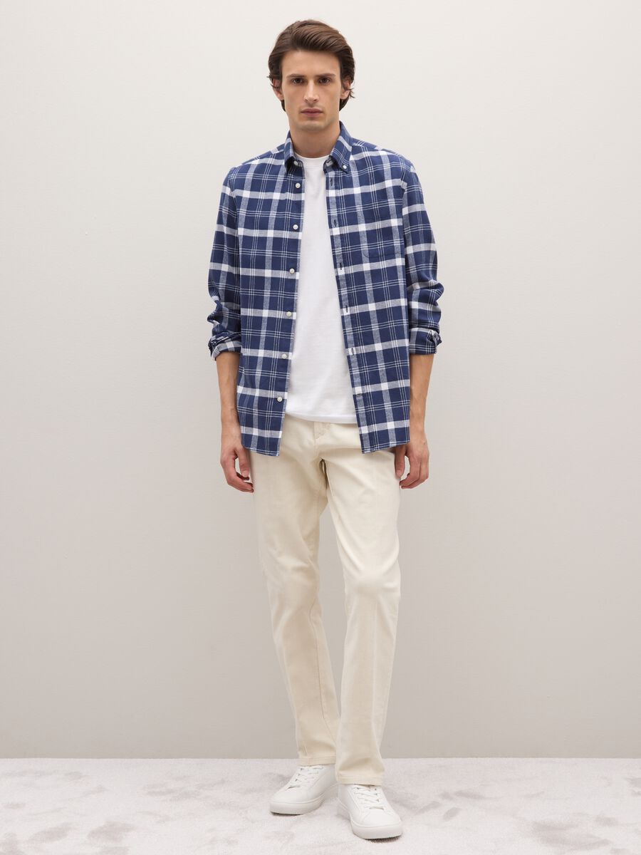 Multicolour checkered pure cotton regular fit flannel shirt_2