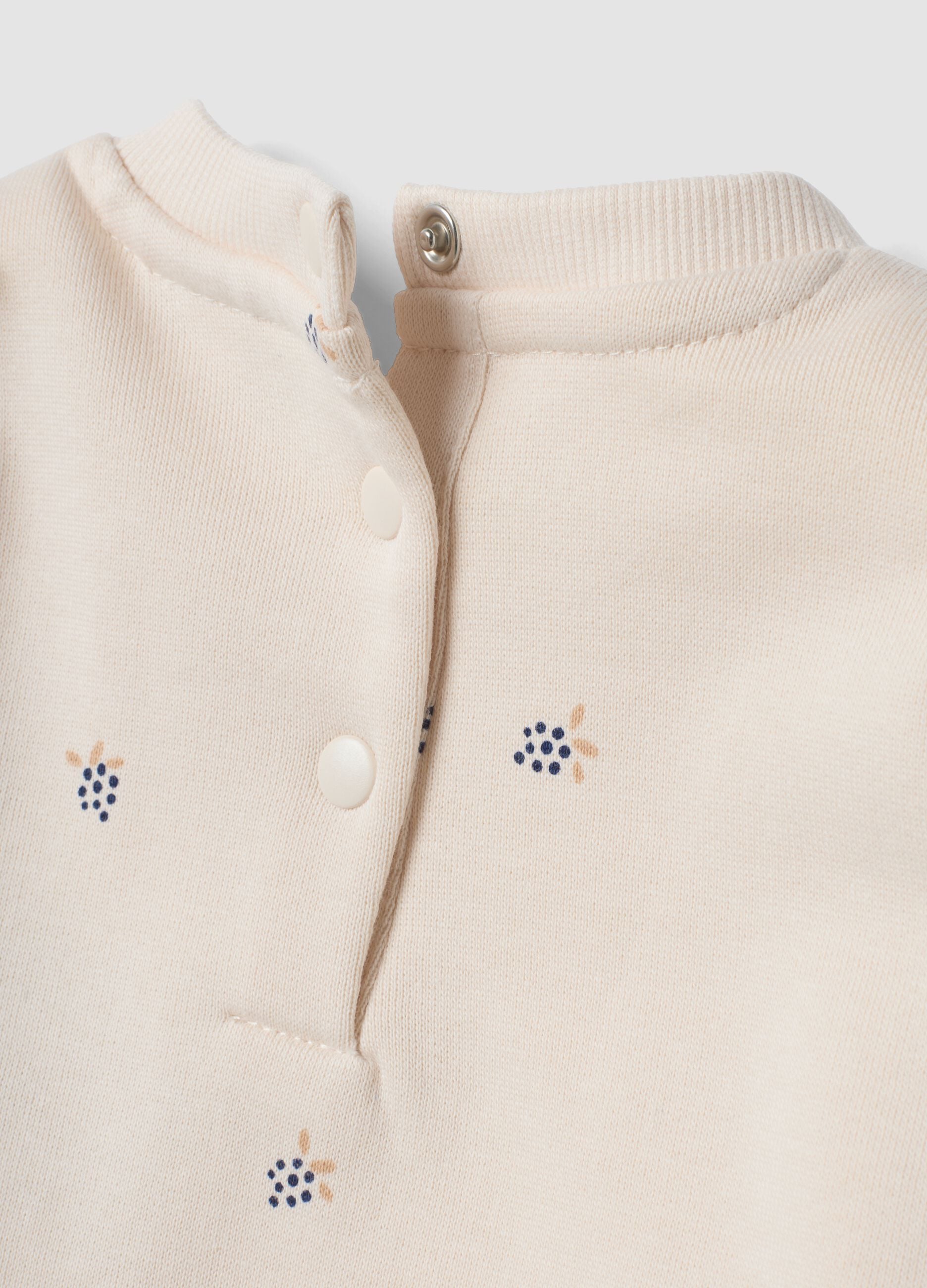 Completo beige in puro cotone con girocollo