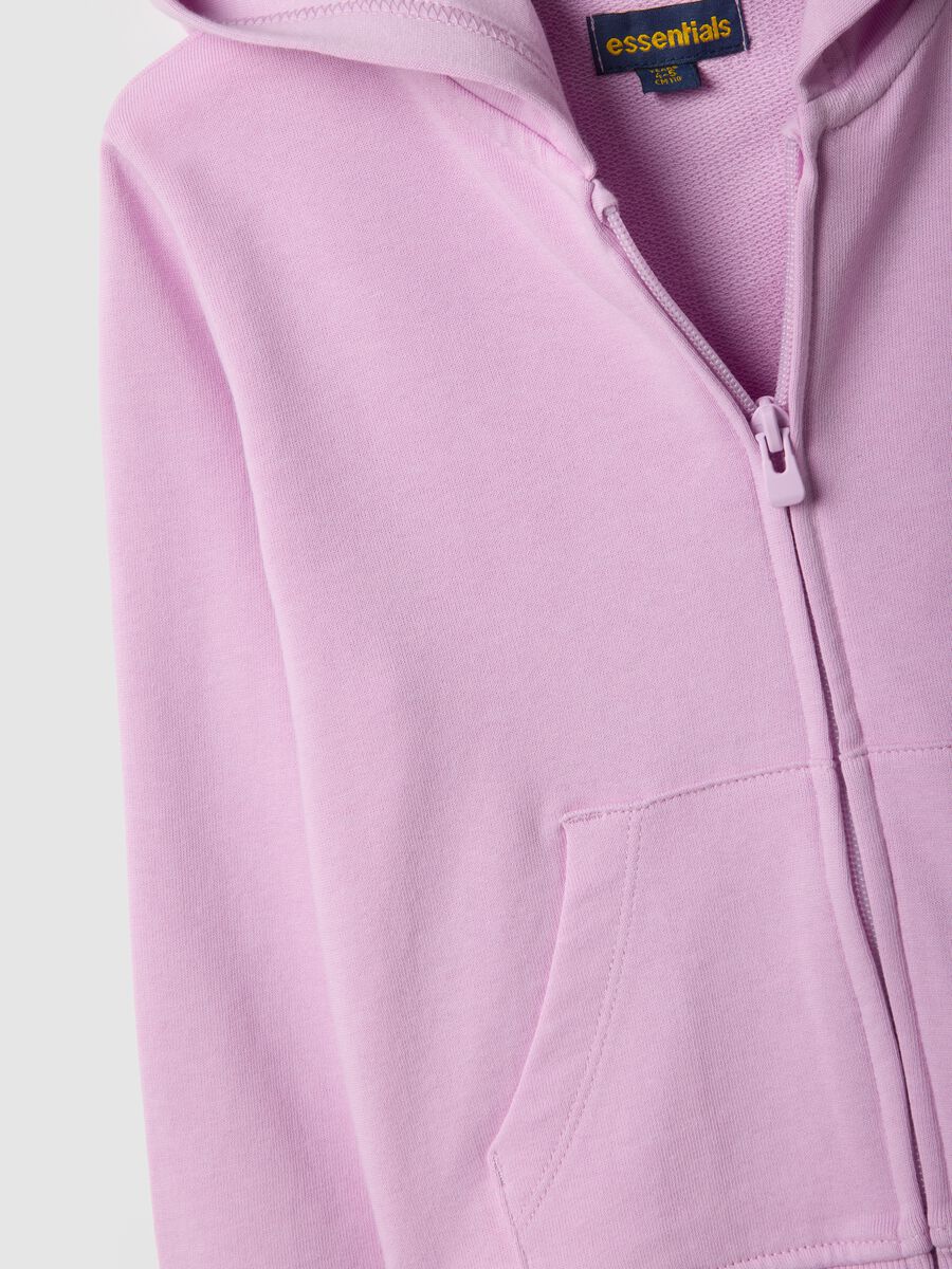Girls' purple hoodie in pure cotton with regular fit_2