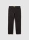 Black regular fit stretch cotton trousers_4