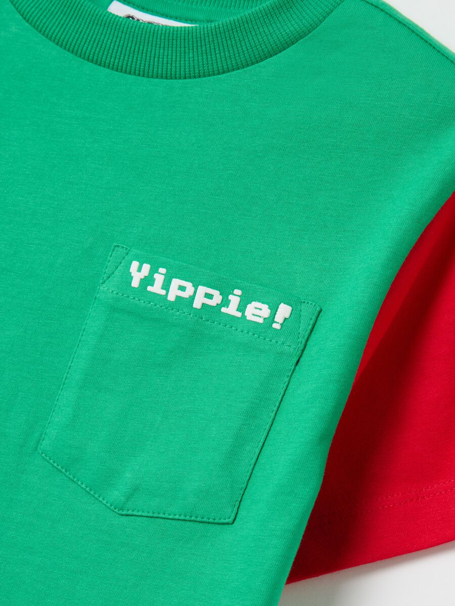 Colourblock cotton T-shirt with Super Mario™ print_2