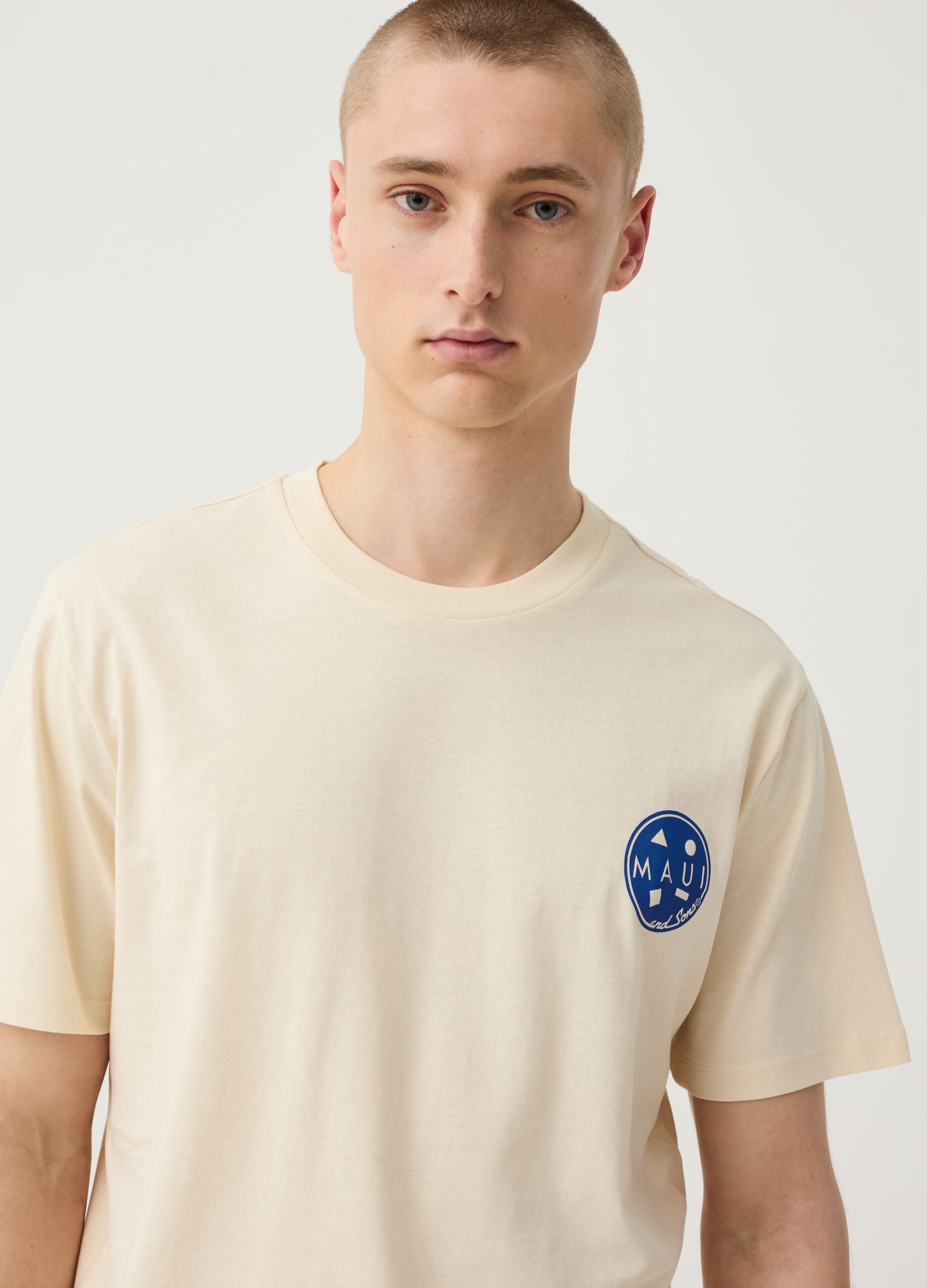 T-shirt in cotone con stampa surf