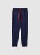 Blue pure cotton regular fit pyjama trousers with little hearts_4