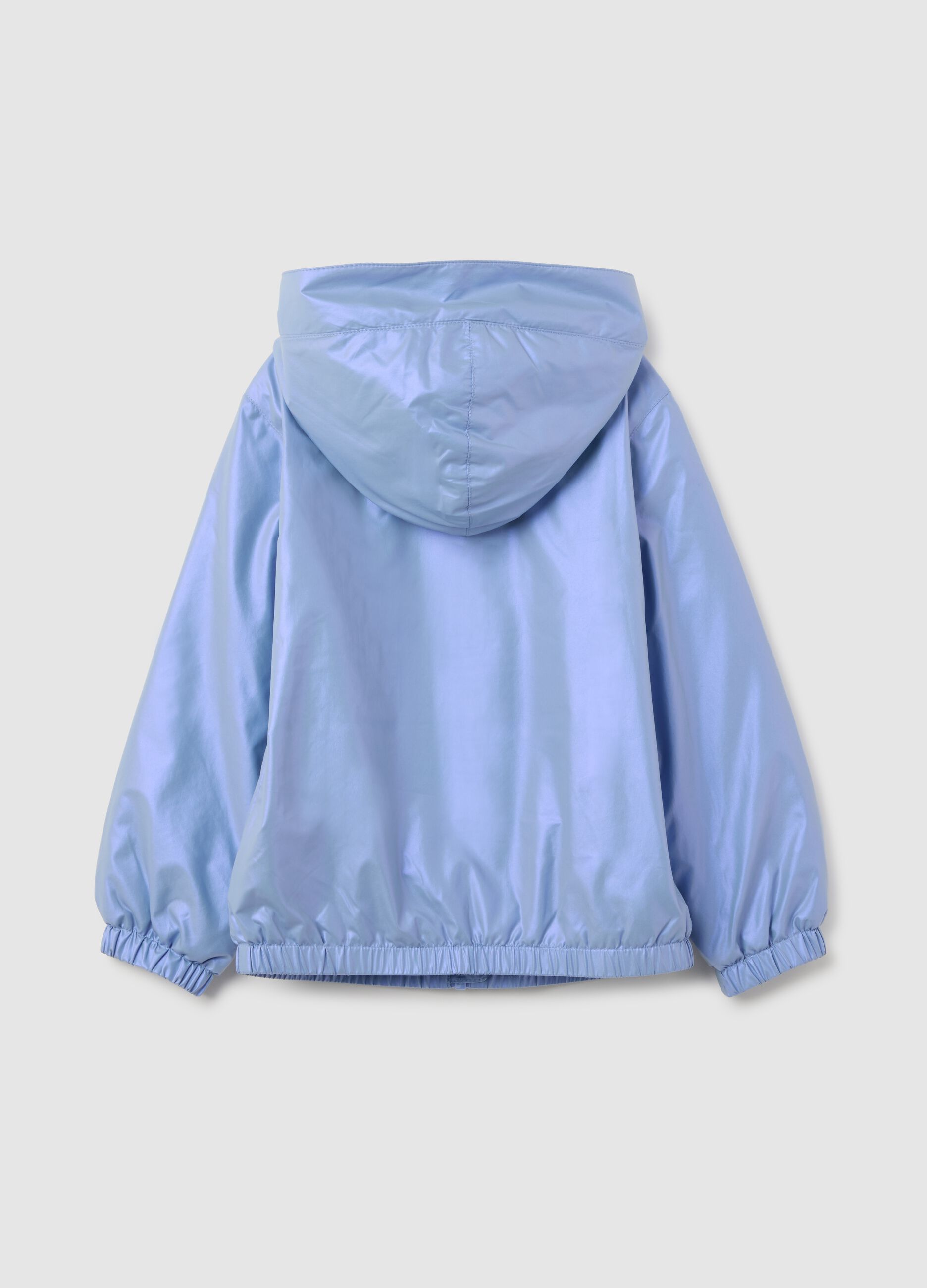 Girl's blue fabric jacket, regular fit