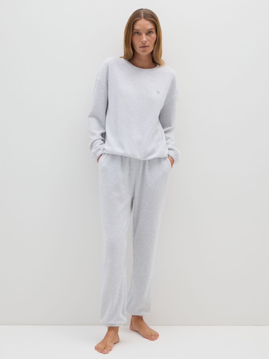 Pigiama in tessuto elasticizzato grigio regular fit_0