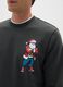 Grey Christmas sweatshirt in cotton blend regular fit with print_3