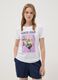 White pure cotton T-shirt with front print_0