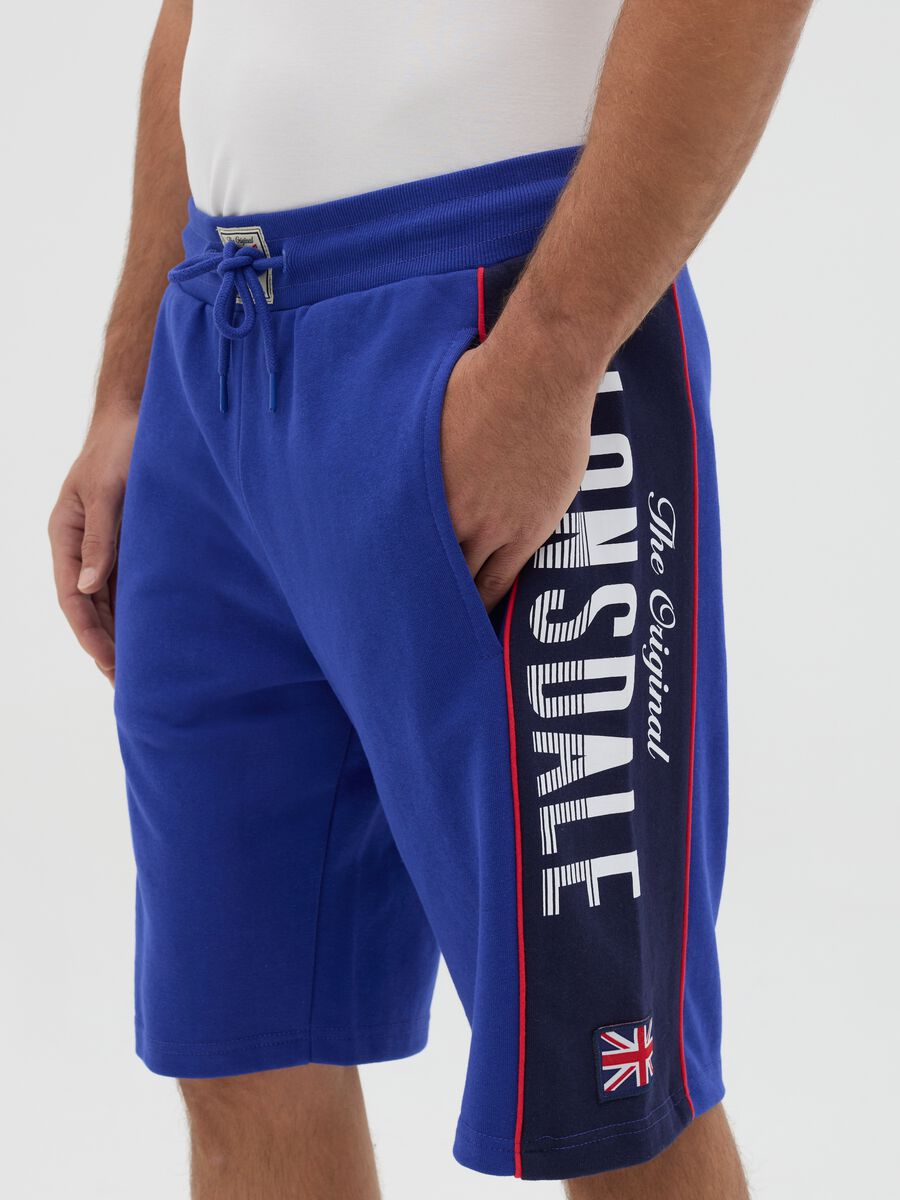 Blue sports Bermuda shorts with logo_2
