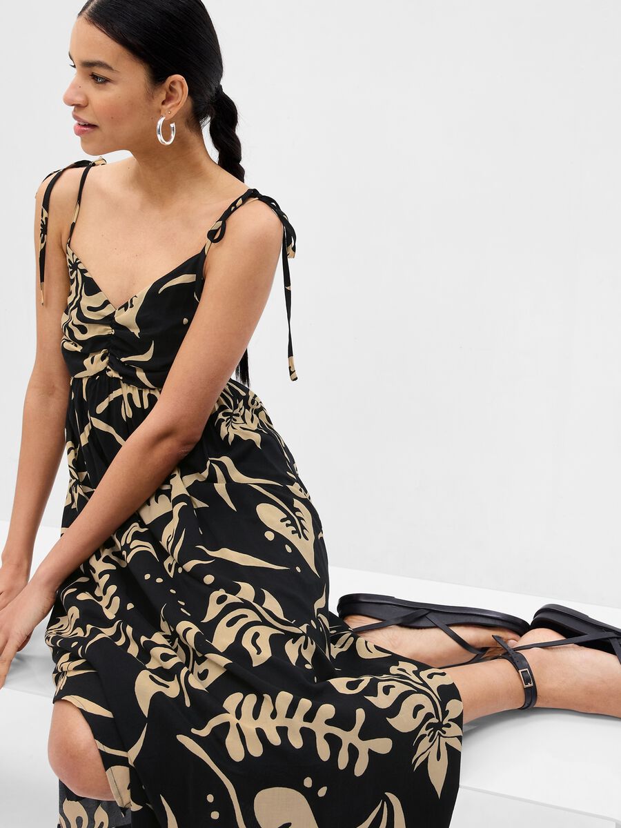 Empire-style midi dress with floral print_2