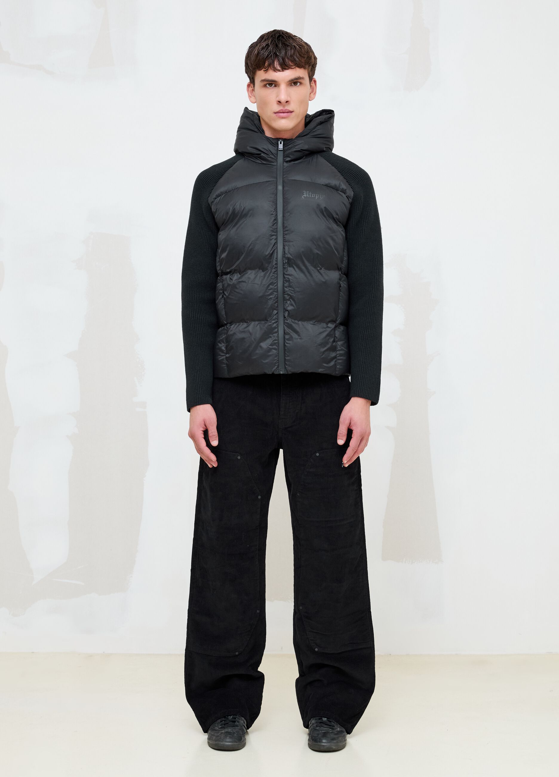 Padded Knit Jacket Black