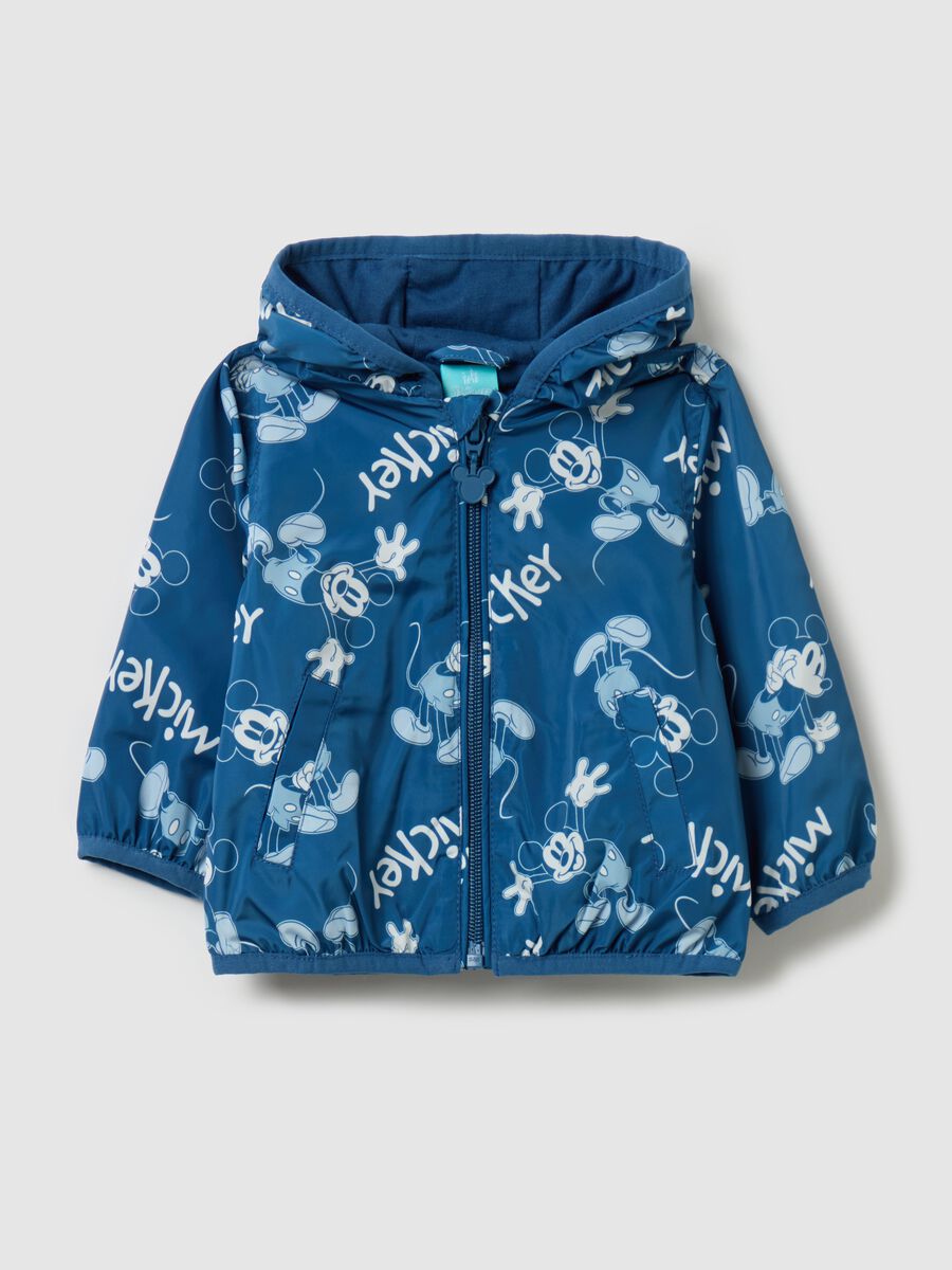 Waterproof jacket with hood and Mickey Mouse print_0