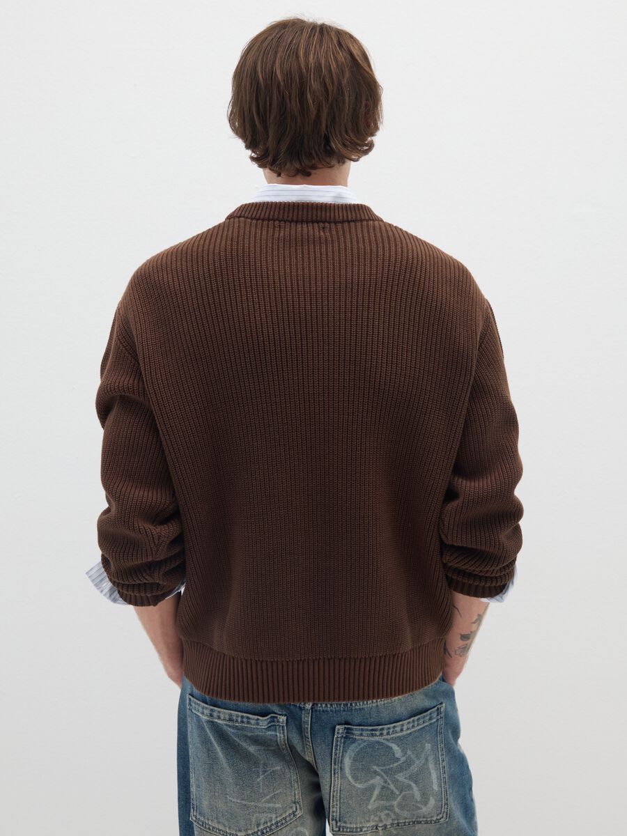 Jumper in puro cotone marrone regular fit_2