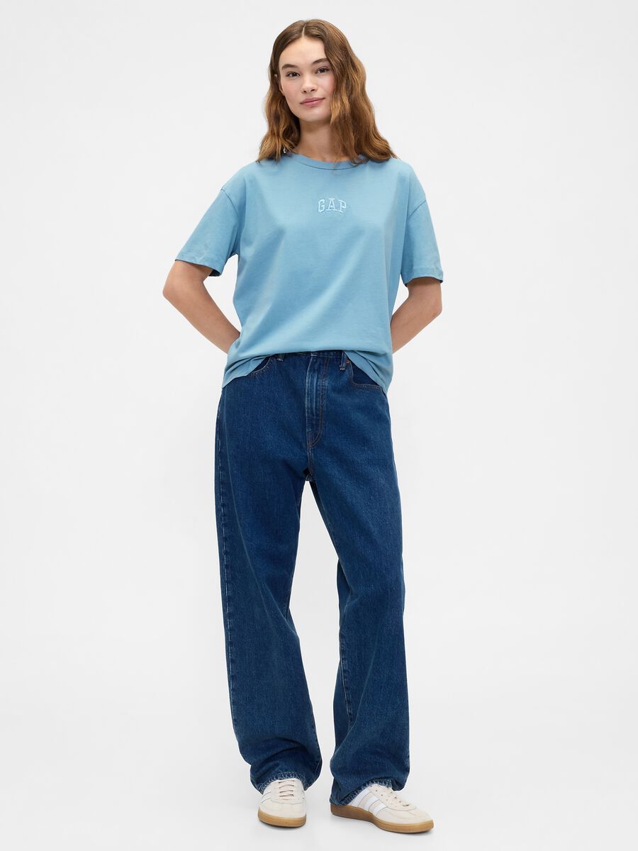 T-shirt azzurra in cotone_2