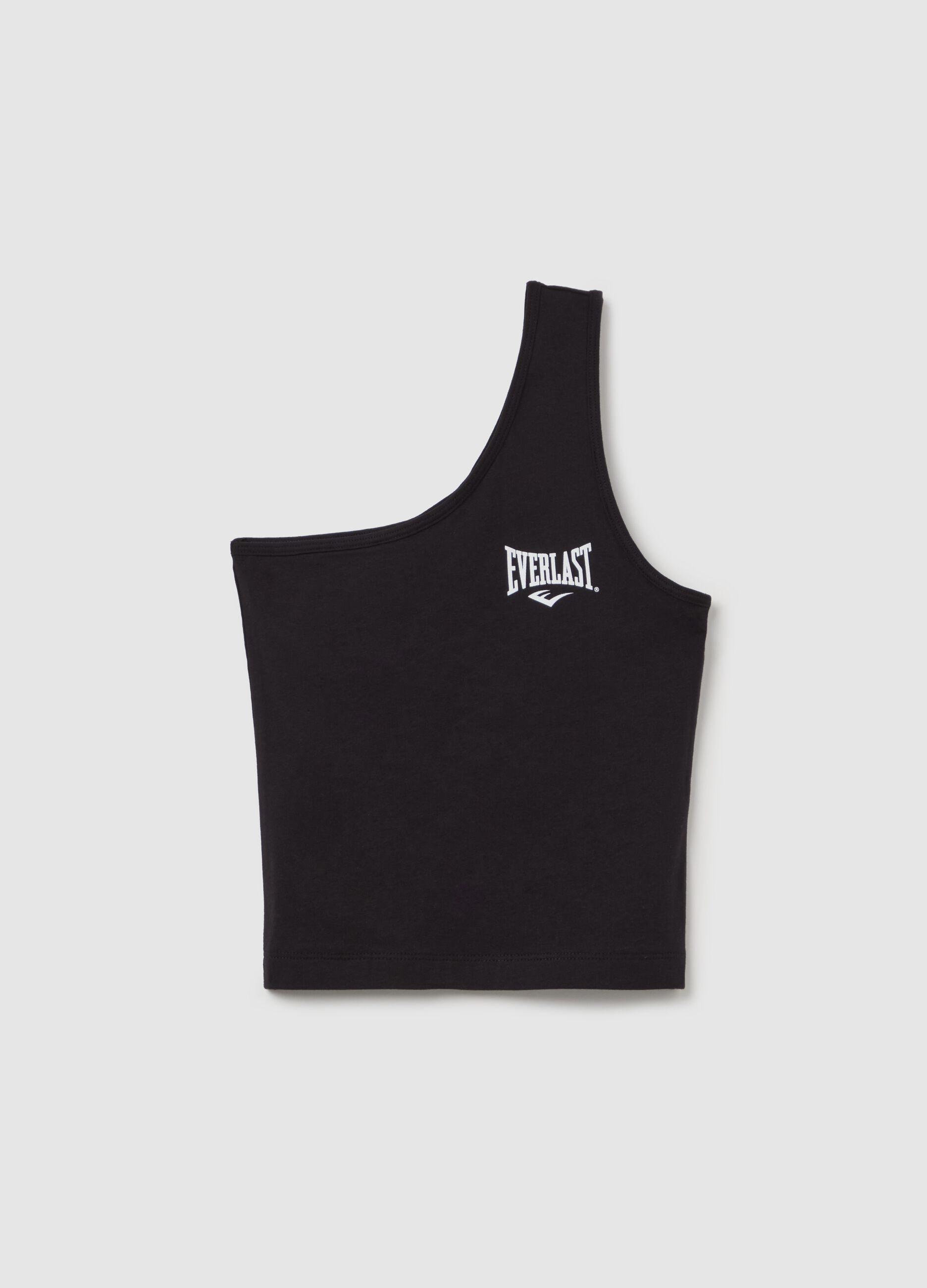 Single-shoulder top with logo embroidery