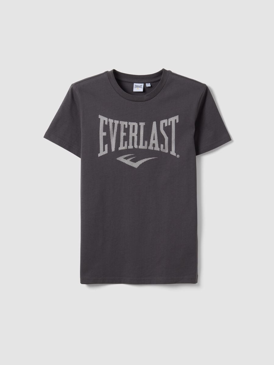 Grey pure cotton T-shirt with front print for boys_3