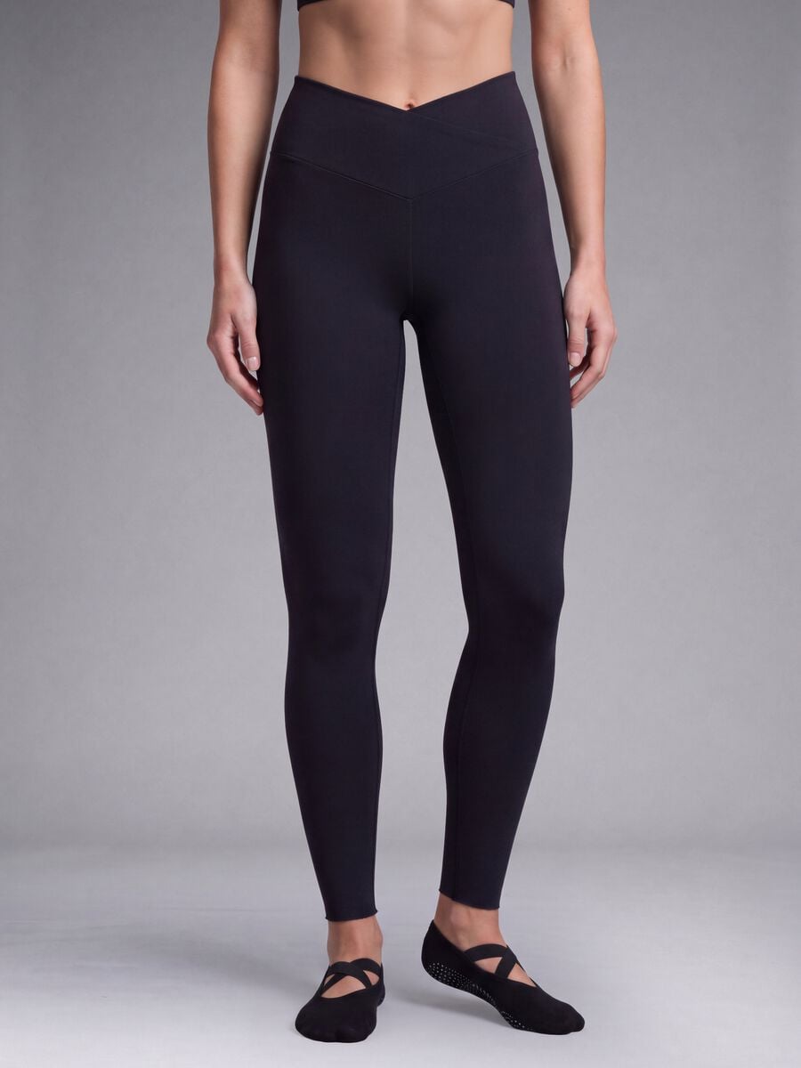 Black slim-fit stretch leggings with regular waist ALTAVIA STUDIO_1