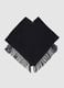 Black acrylic poncho with fringes_0