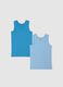Two-pack kid's multicolour cotton vests, regular fit_0
