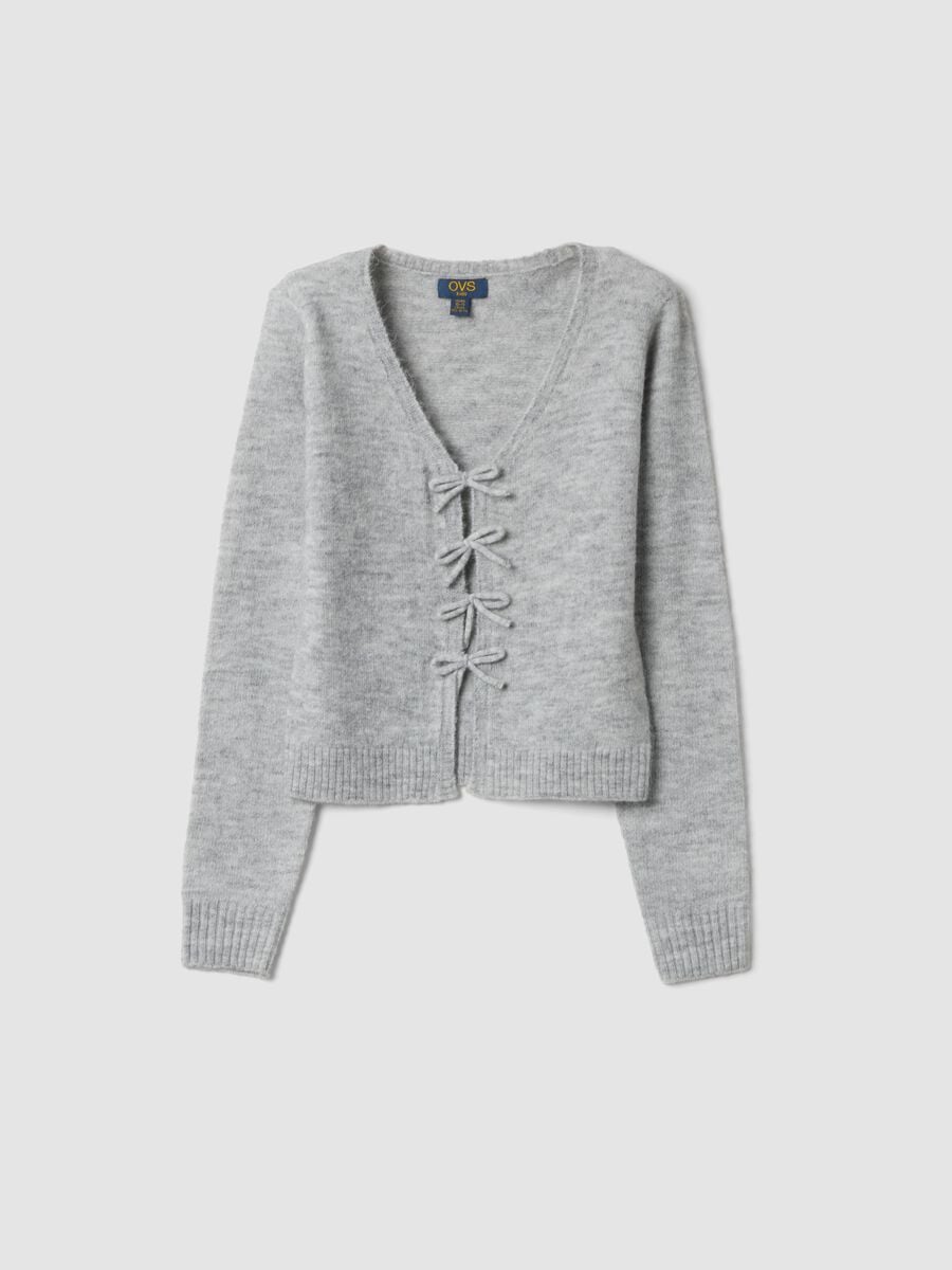 Grey marl stretch wool cardigan, regular fit_3