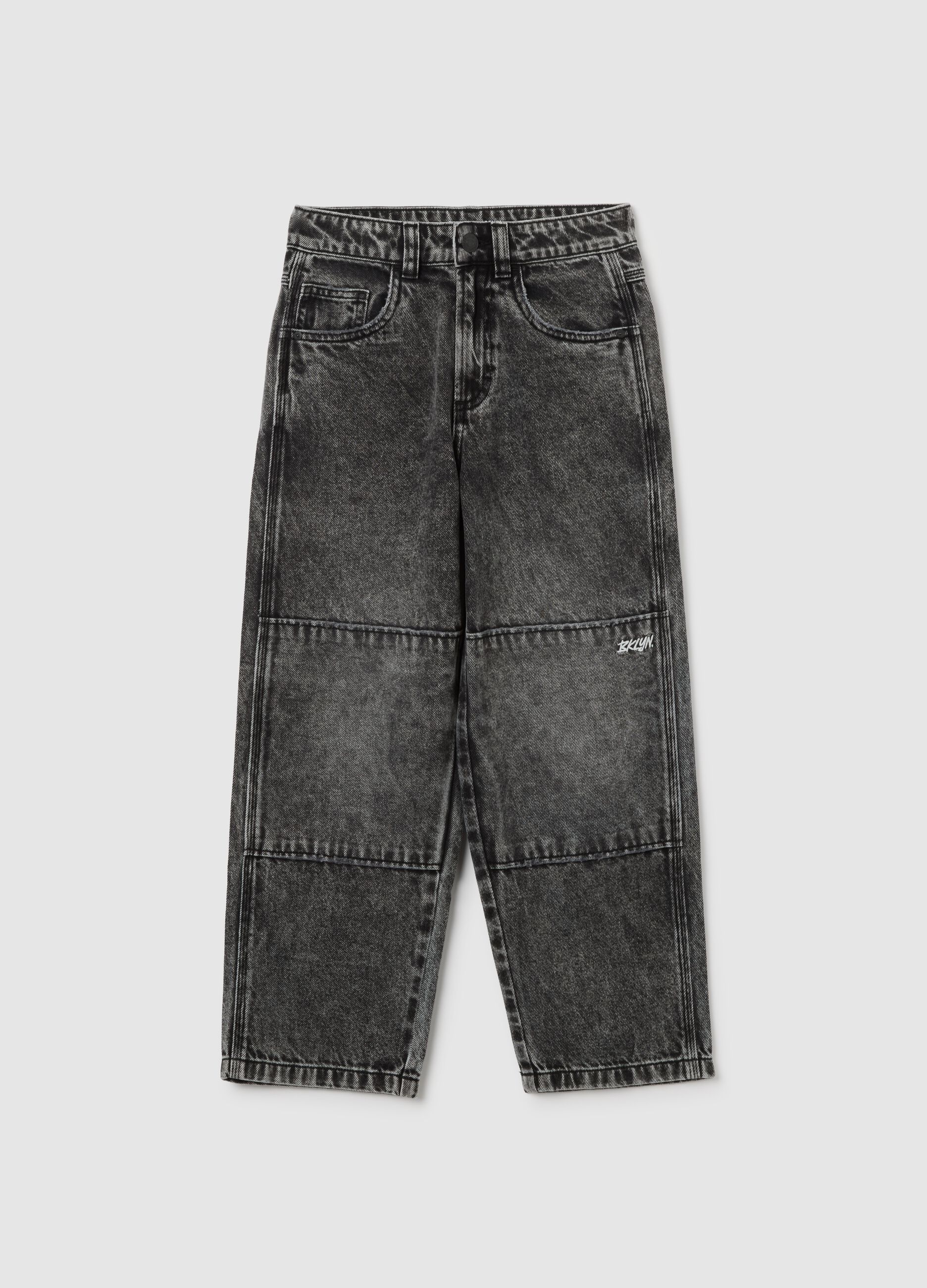 Boys' Grey Pure Cotton Skater Jeans