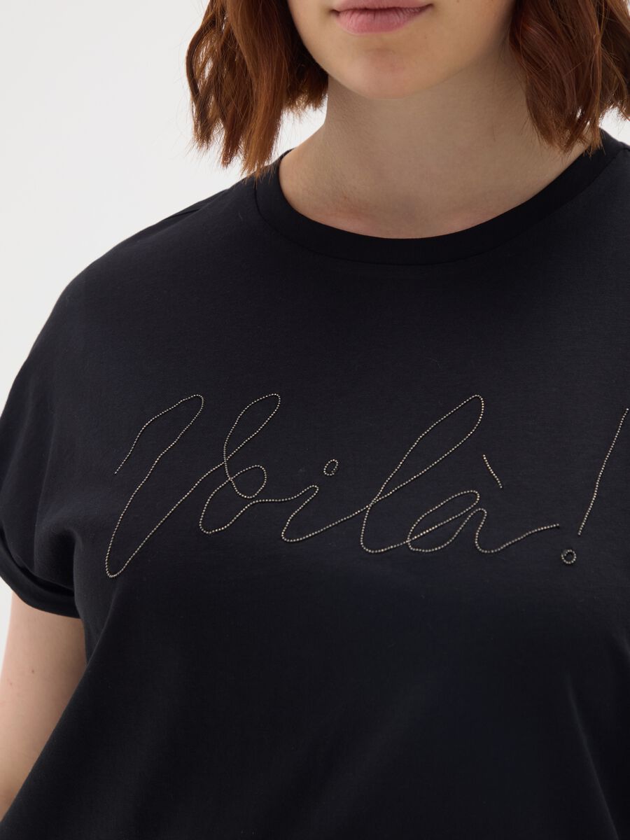 Black pure cotton regular fit T-shirt_2