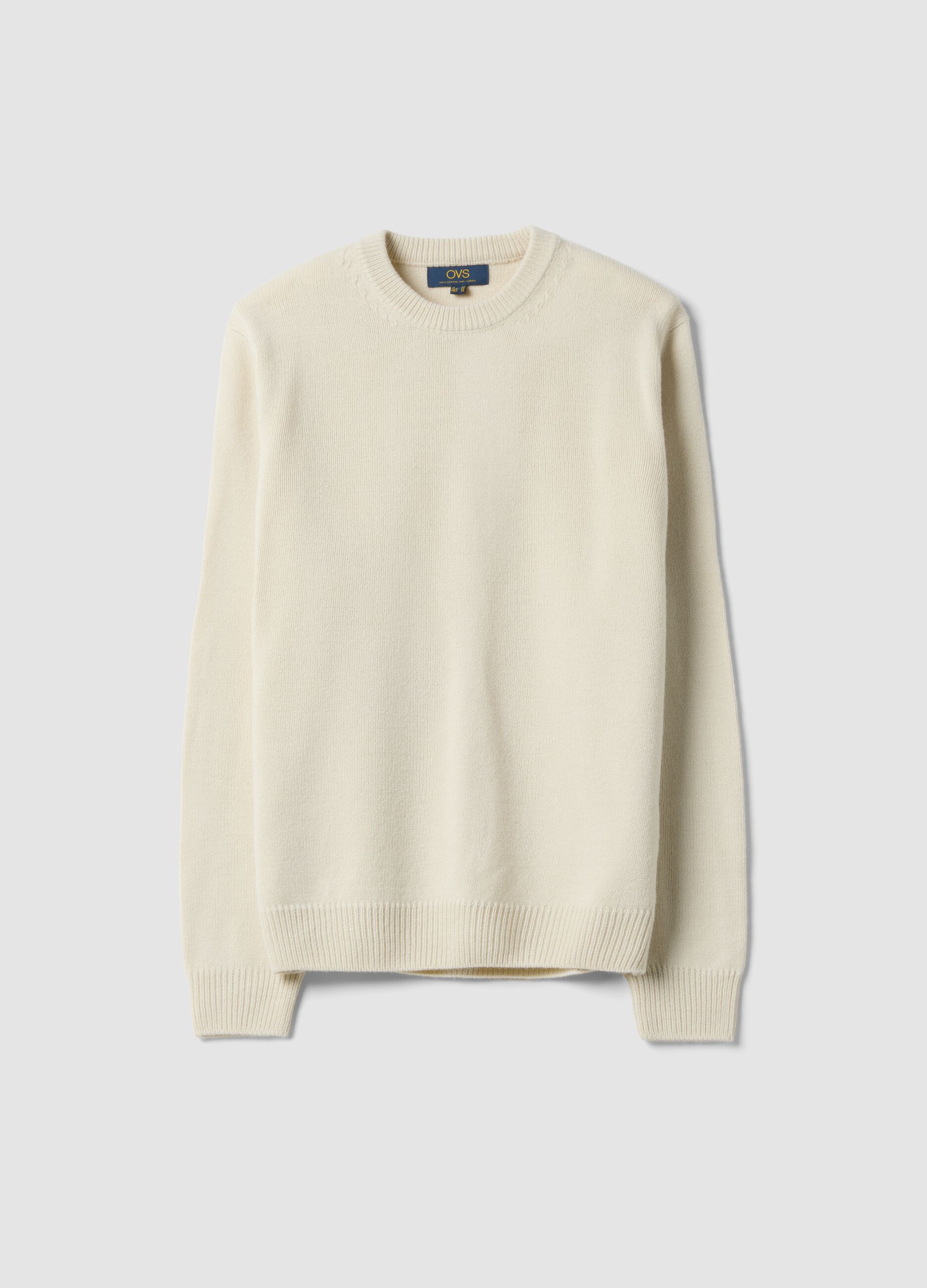 Maglia bianca girocollo in jersey knit regular fit