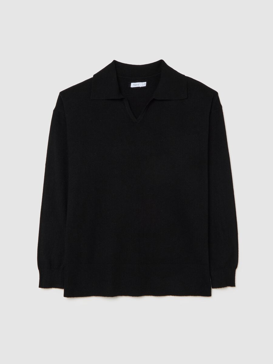 Black long-sleeve shirt with regular fit_4