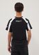 Black short-sleeve cotton-blend T-shirt for boys, relaxed fit_1