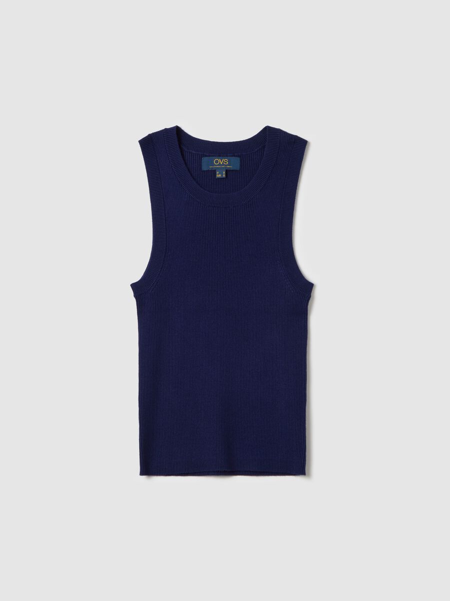 Ribbed tank top with halter neck_4