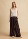Beige cotton-blend regular-fit tank top with embroidery and mesh_1