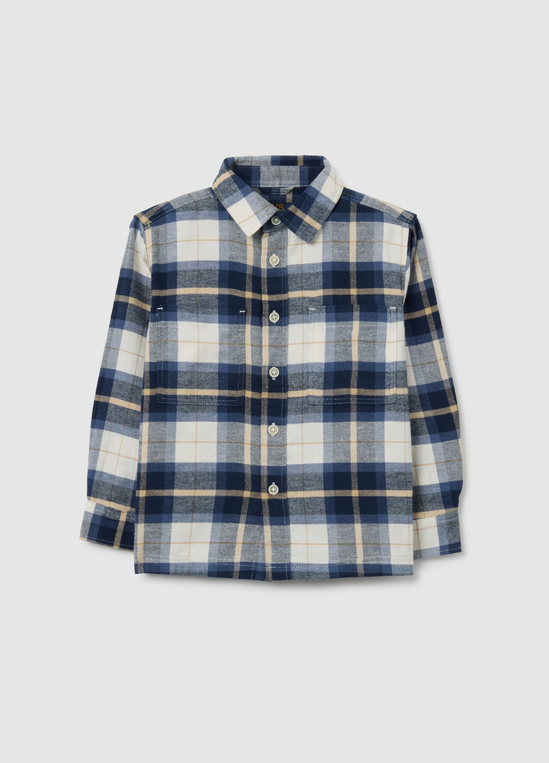 Multicolour check shirt for boys in pure cotton regular fit