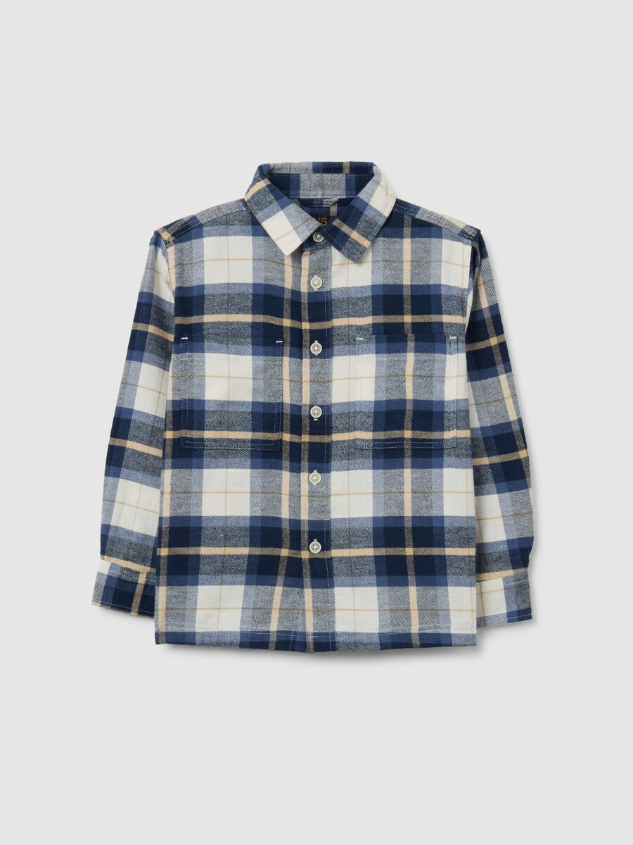 Multicolour check shirt for boys in pure cotton regular fit_0