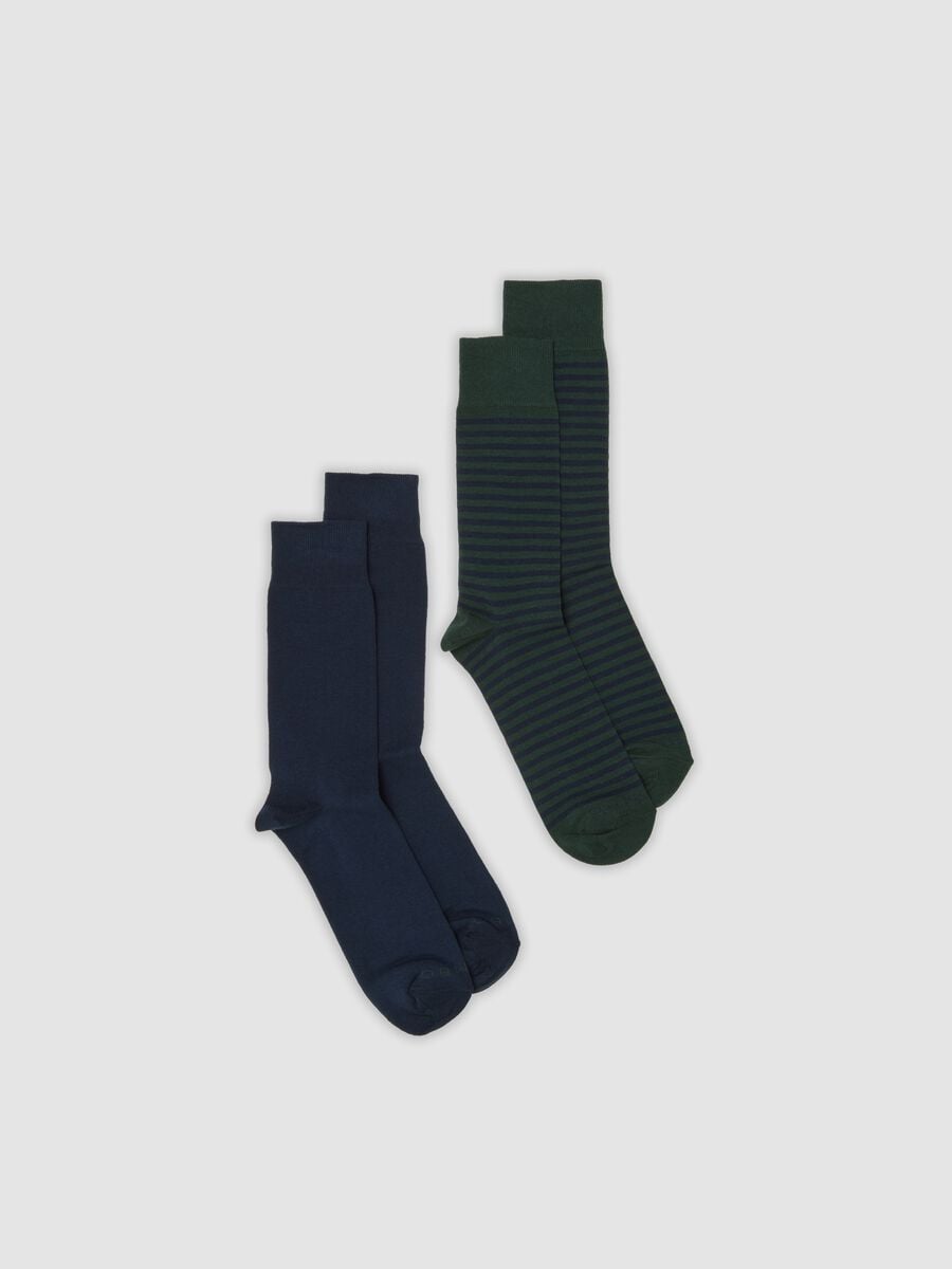 Bipack di calze midi multicolor in cotone elasticizzato_0