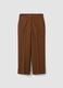 Brown stretch viscose formal trousers, straight fit_4
