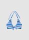 Top bikini triangolo blu in tessuto elasticizzato_4