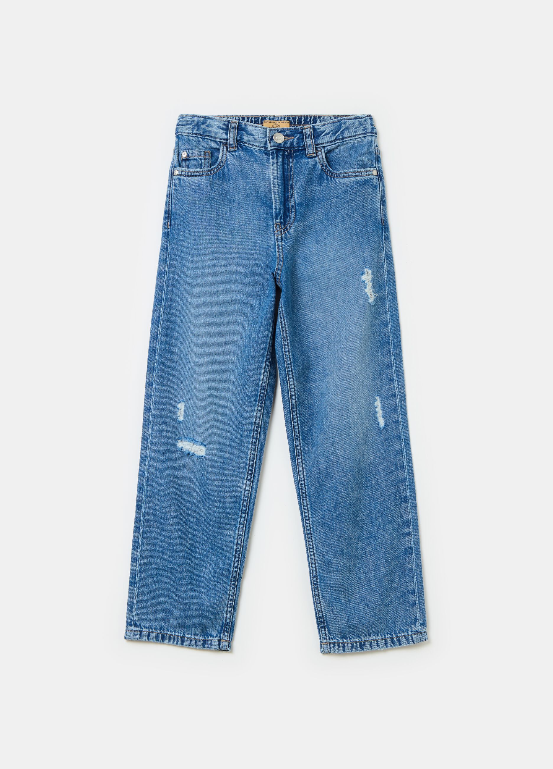 Jeans Ragazza Strappati Skinny Larghi Slim a Vita Alta OVS
