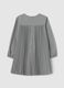 Grey Pleated Dress with Long Sleeves_1