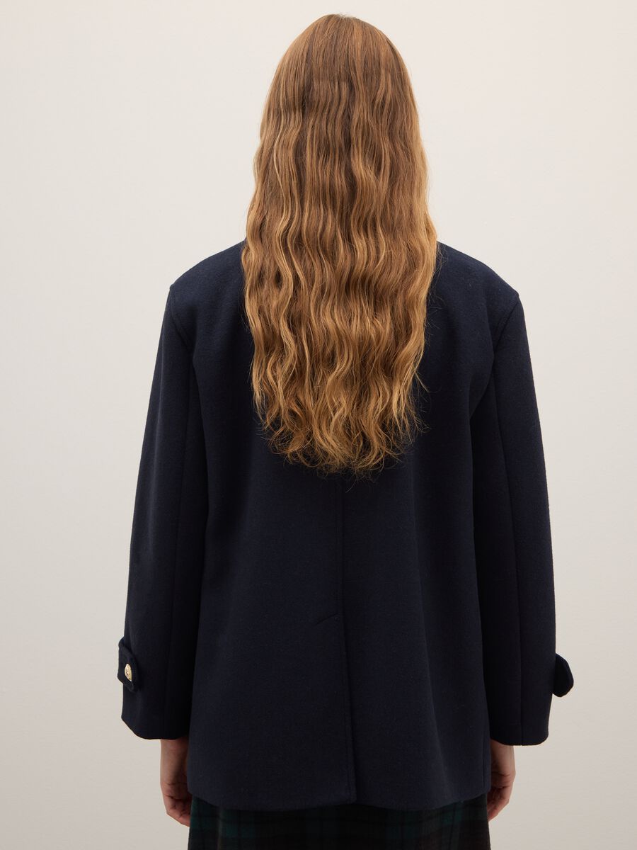 Blue double-breasted coat regular fit_2