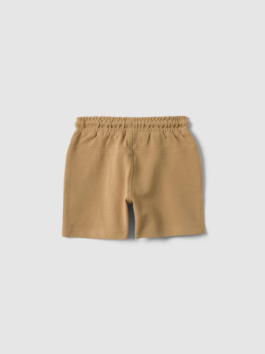 Boys' Regular Fit Beige Pure Cotton Shorts_1