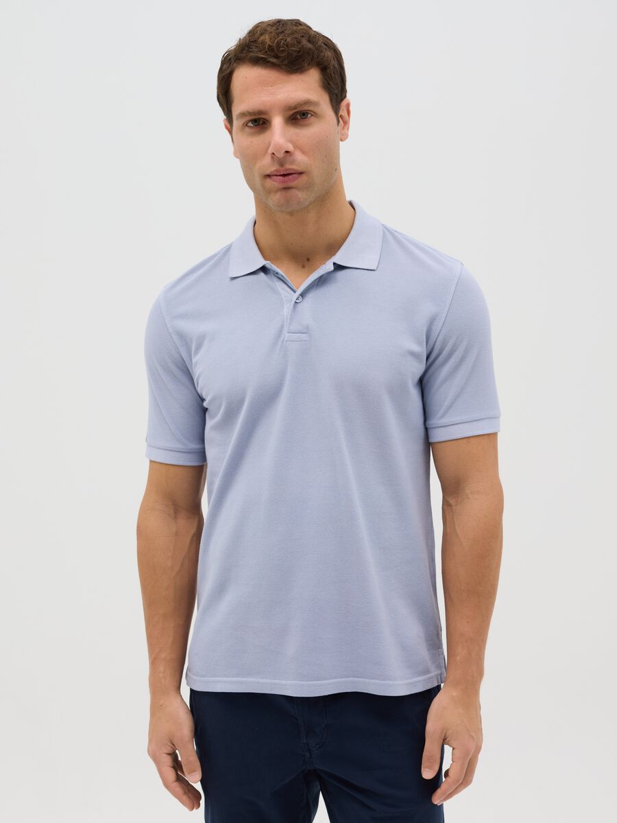 100% cotton piqué polo shirt_0