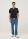 Jeans in cotone denim elasticizzato azzurro regular fit_0