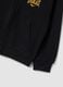 Black regular-fit pure cotton hoodie with logo for boys_3